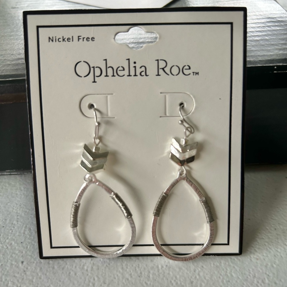 NWT!Ophelia Roe Hoop Silver Earrings Nickel free